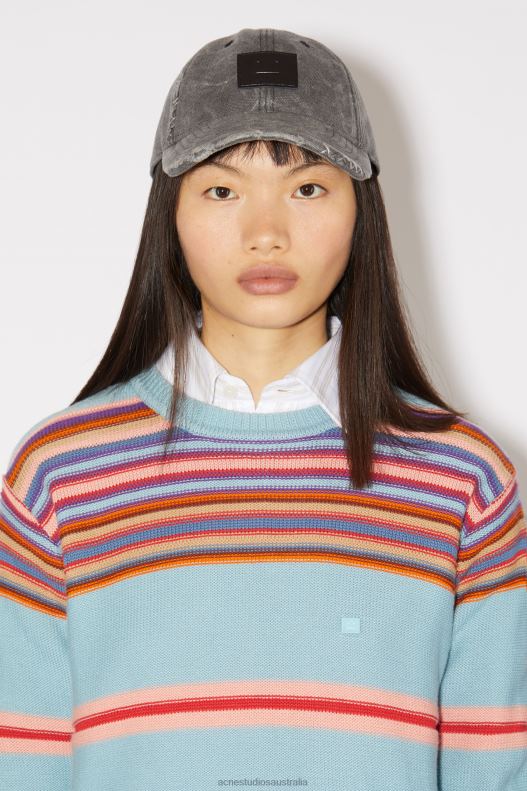 Crew neck knit jumper Unisex Dusty Blue/Multi Acne Studios R66LJ84 Apparel