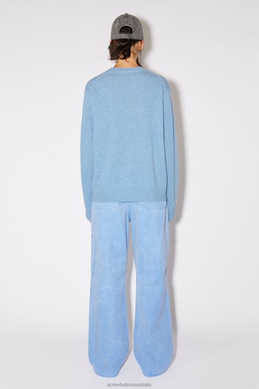 Crew neck knit jumper Unisex Steel Blue Melange Acne Studios R66LJ93 Apparel