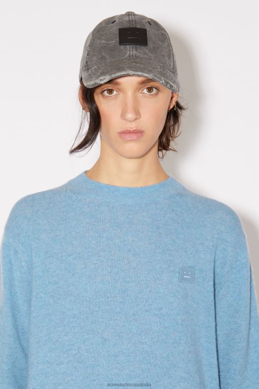 Crew neck knit jumper Unisex Steel Blue Melange Acne Studios R66LJ93 Apparel