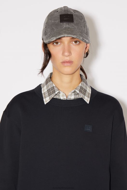 Crew neck sweater - Regular fit Unisex Black Acne Studios R66LJ159 Apparel