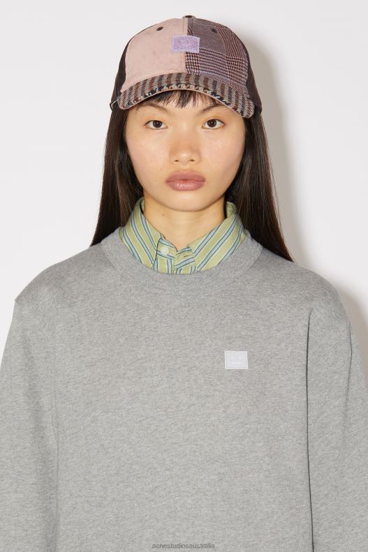 Crew neck sweater - Regular fit Unisex Light Grey Melange Acne Studios R66LJ157 Apparel