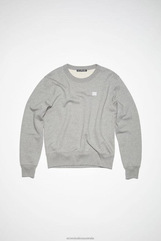 Crew neck sweater - Regular fit Unisex Light Grey Melange Acne Studios R66LJ157 Apparel