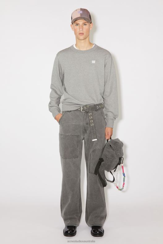 Crew neck sweater - Regular fit Unisex Light Grey Melange Acne Studios R66LJ978 Apparel