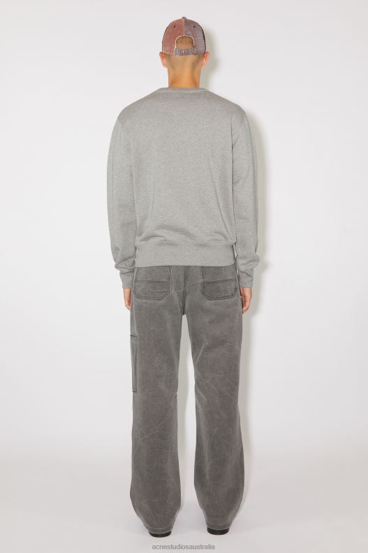 Crew neck sweater - Regular fit Unisex Light Grey Melange Acne Studios R66LJ978 Apparel