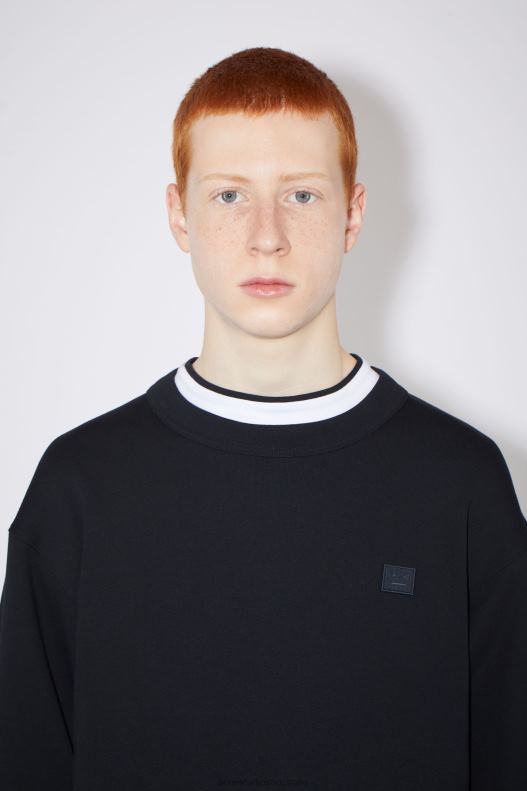 Crew neck sweatshirt - Regular fit Unisex Black Acne Studios R66LJ1193 Apparel