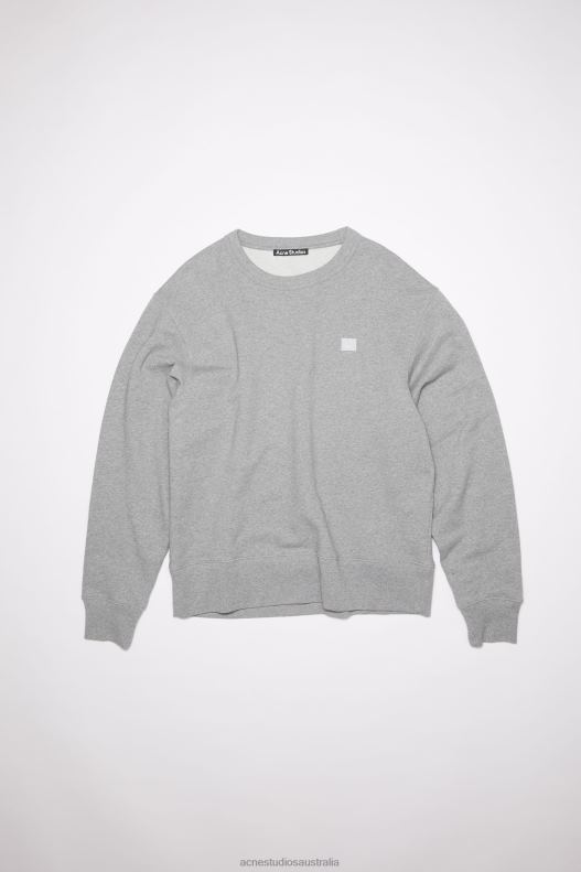 Crew neck sweatshirt - Regular fit Unisex Light Grey Melange Acne Studios R66LJ1190 Apparel