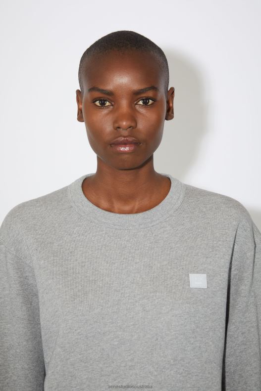 Crew neck sweatshirt - Regular fit Unisex Light Grey Melange Acne Studios R66LJ430 Apparel