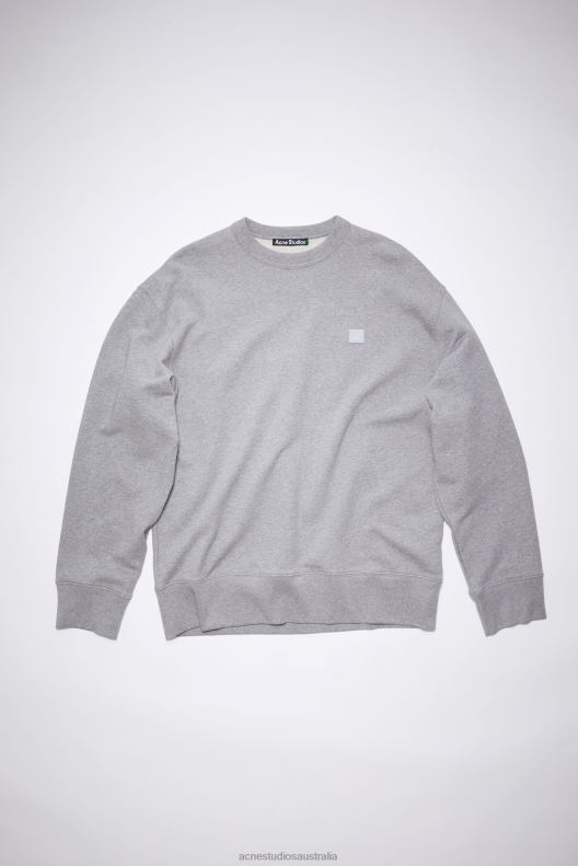 Crew neck sweatshirt - Relaxed fit Unisex Light Grey Melange Acne Studios R66LJ1181 Apparel