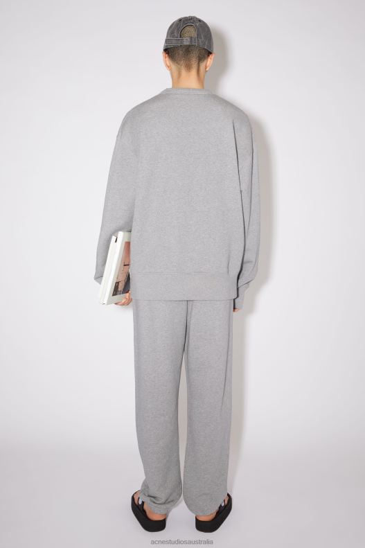 Crew neck sweatshirt - Relaxed fit Unisex Light Grey Melange Acne Studios R66LJ415 Apparel