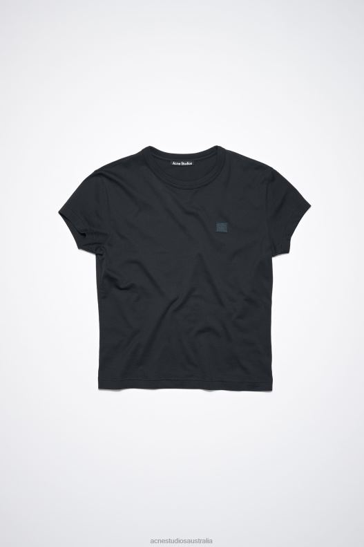 Crew neck t-shirt - Fitted fit Unisex Black Acne Studios R66LJ1142 Apparel