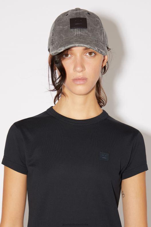 Crew neck t-shirt - Fitted fit Unisex Black Acne Studios R66LJ396 Apparel