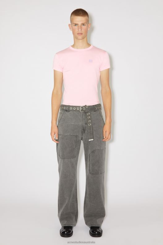 Crew neck t-shirt - Fitted fit Unisex Light Pink Acne Studios R66LJ1135 Apparel