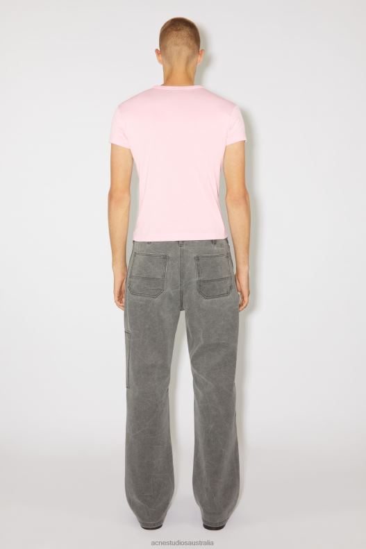 Crew neck t-shirt - Fitted fit Unisex Light Pink Acne Studios R66LJ1135 Apparel