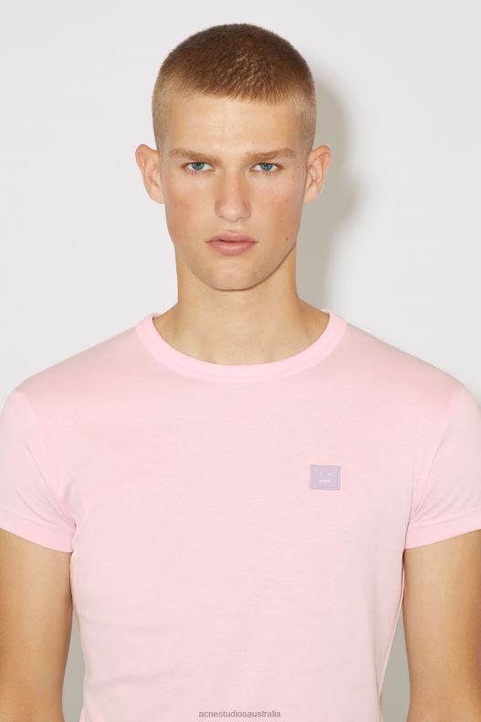 Crew neck t-shirt - Fitted fit Unisex Light Pink Acne Studios R66LJ1135 Apparel