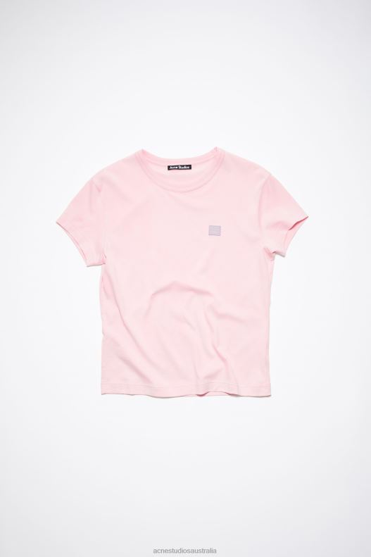 Crew neck t-shirt - Fitted fit Unisex Light Pink Acne Studios R66LJ1135 Apparel