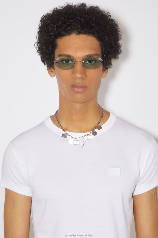 Crew neck t-shirt - Fitted fit Unisex Optic White Acne Studios R66LJ1030 Apparel