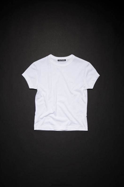 Crew neck t-shirt - Fitted fit Unisex Optic White Acne Studios R66LJ1030 Apparel