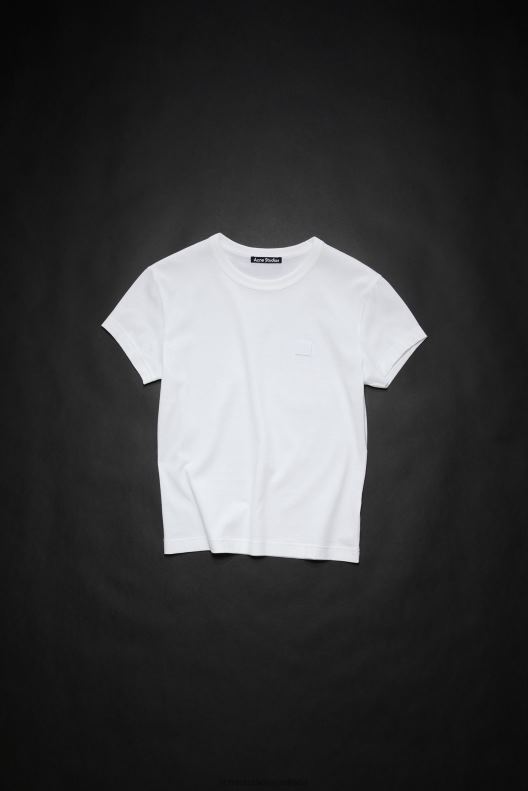 Crew neck t-shirt - Fitted fit Unisex Optic White Acne Studios R66LJ1186 Apparel