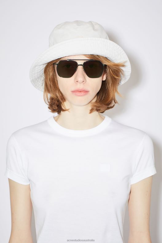 Crew neck t-shirt - Fitted fit Unisex Optic White Acne Studios R66LJ420 Apparel