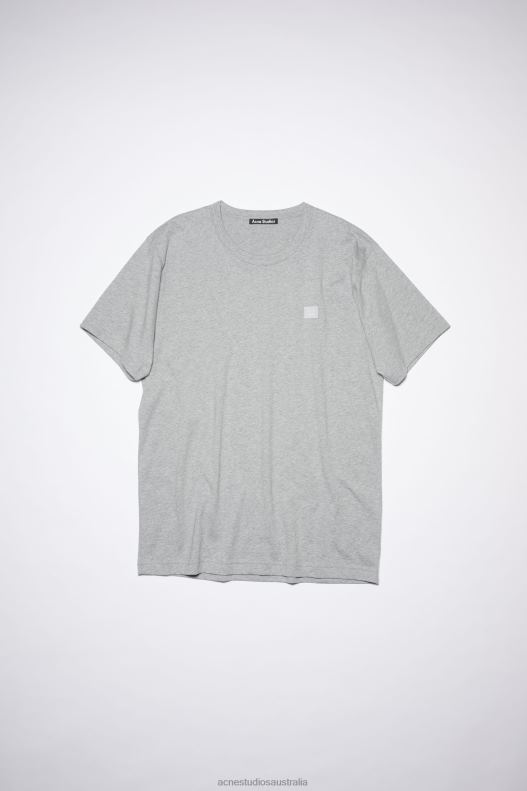 Crew neck t-shirt - Regular fit Unisex Light Grey Melange Acne Studios R66LJ1012 Apparel