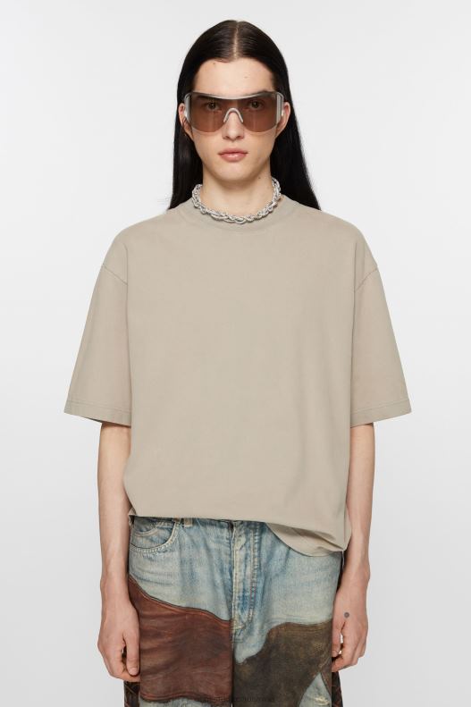 Crew neck t-shirt - Relaxed fit Concrete Grey Acne Studios R66LJ1109 Apparel