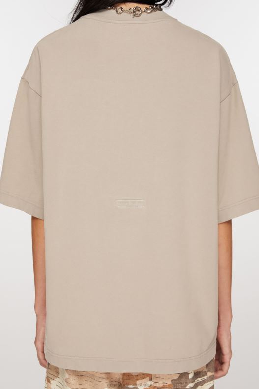 Crew neck t-shirt - Relaxed fit Concrete Grey Acne Studios R66LJ370 Apparel