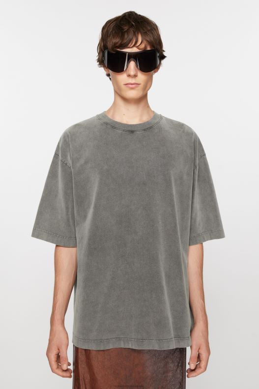 Crew neck t-shirt - Relaxed fit Faded Black Acne Studios R66LJ1016 Apparel