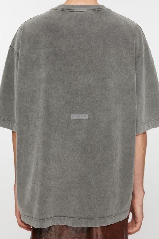 Crew neck t-shirt - Relaxed fit Faded Black Acne Studios R66LJ1016 Apparel