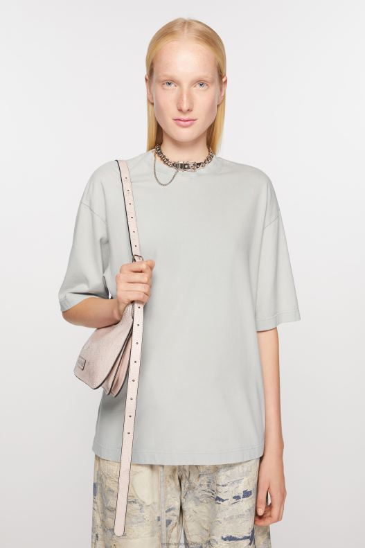 Crew neck t-shirt - Relaxed fit Soft Blue Acne Studios R66LJ360 Apparel