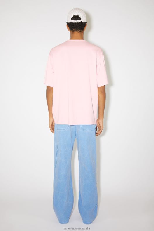 Crew neck t-shirt - Relaxed fit Unisex Light Pink Acne Studios R66LJ1131 Apparel