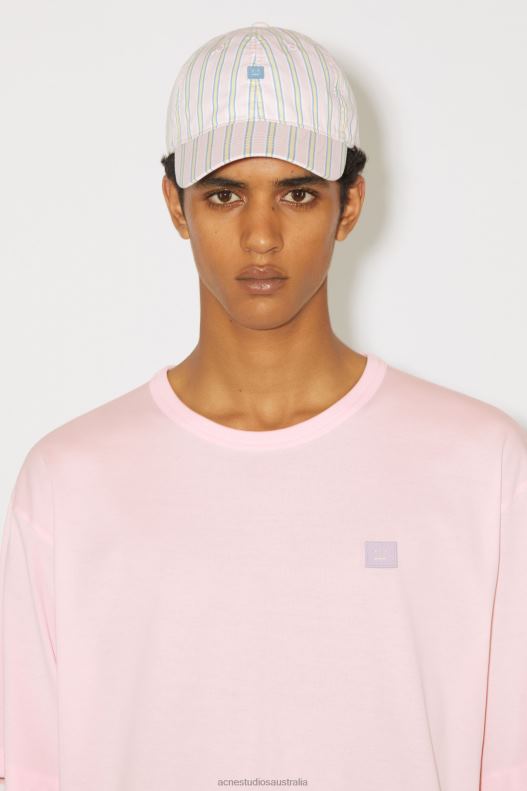 Crew neck t-shirt - Relaxed fit Unisex Light Pink Acne Studios R66LJ1131 Apparel