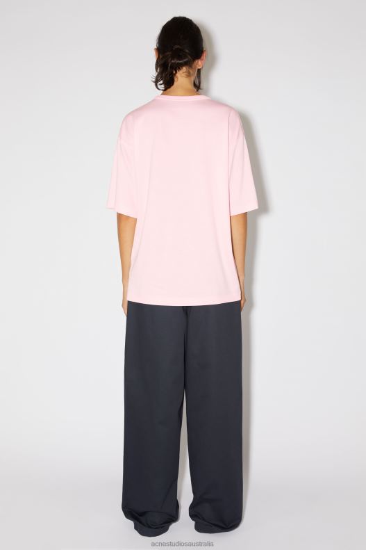 Crew neck t-shirt - Relaxed fit Unisex Light Pink Acne Studios R66LJ385 Apparel