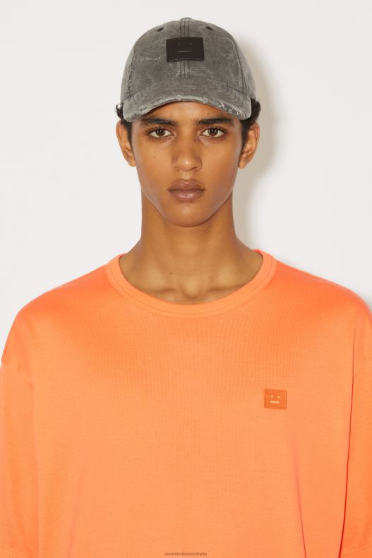 Crew neck t-shirt - Relaxed fit Unisex Mandarin Orange Acne Studios R66LJ1130 Apparel