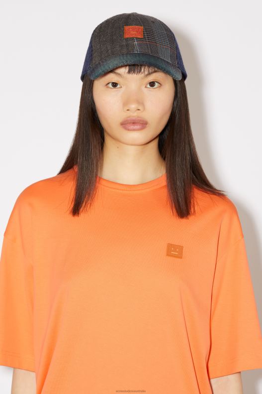 Crew neck t-shirt - Relaxed fit Unisex Mandarin Orange Acne Studios R66LJ384 Apparel