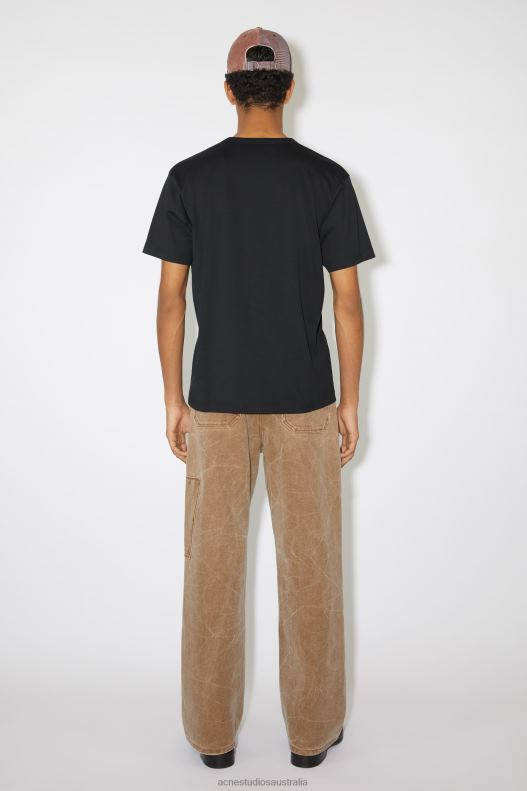 Crew neck t-shirt- Regular fit Unisex Black Acne Studios R66LJ1024 Apparel