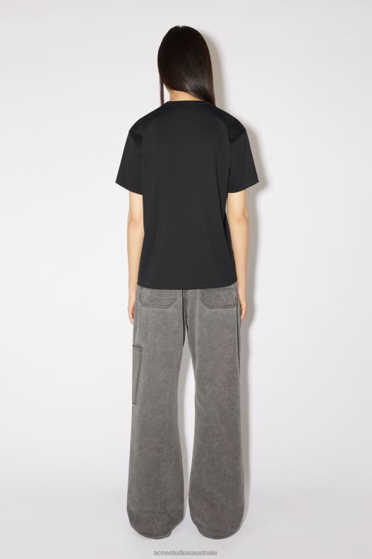 Crew neck t-shirt- Regular fit Unisex Black Acne Studios R66LJ207 Apparel