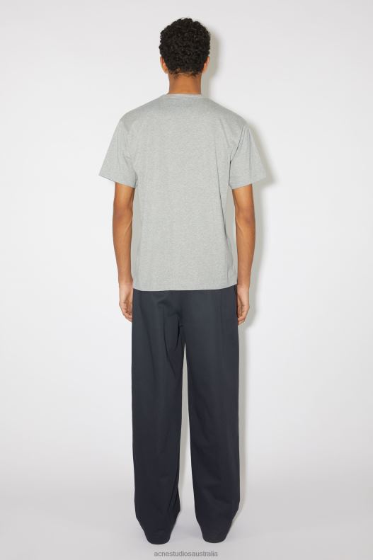 Crew neck t-shirt- Regular fit Unisex Light Grey Melange Acne Studios R66LJ1027 Apparel