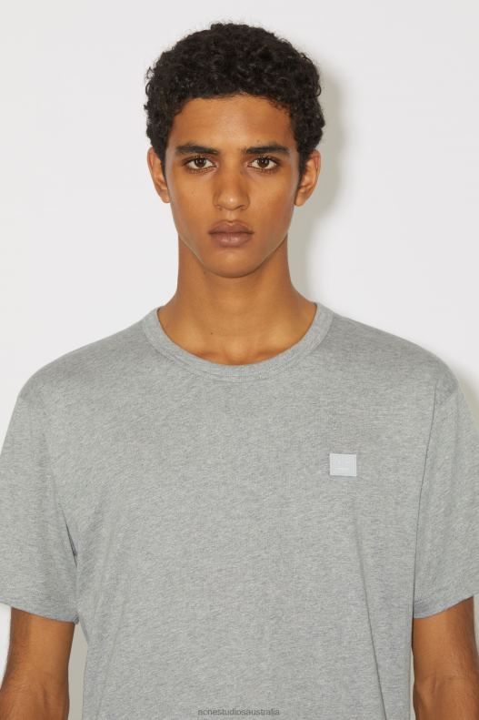 Crew neck t-shirt- Regular fit Unisex Light Grey Melange Acne Studios R66LJ1027 Apparel