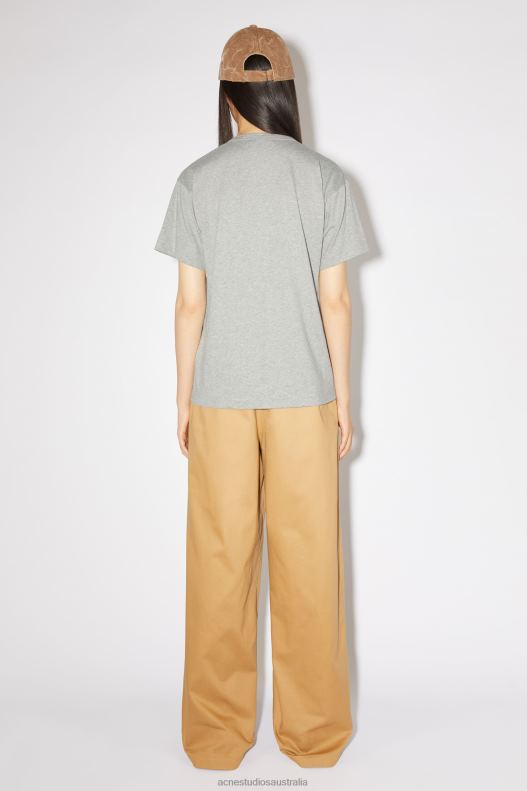 Crew neck t-shirt- Regular fit Unisex Light Grey Melange Acne Studios R66LJ206 Apparel