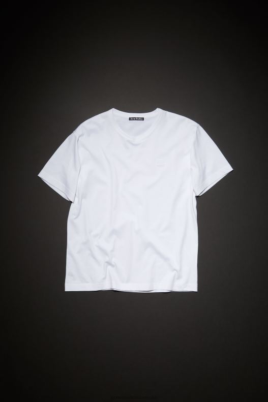 Crew neck t-shirt- Regular fit Unisex Optic White Acne Studios R66LJ1023 Apparel