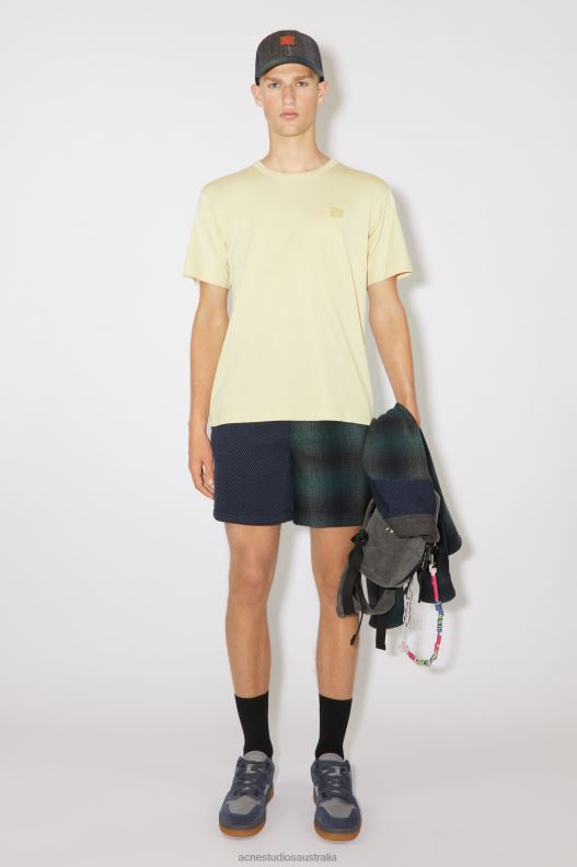 Crew neck t-shirt- Regular fit Unisex Sand/Green Acne Studios R66LJ1133 Apparel