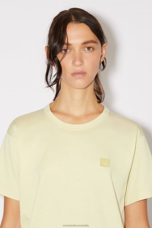 Crew neck t-shirt- Regular fit Unisex Sand/Green Acne Studios R66LJ387 Apparel