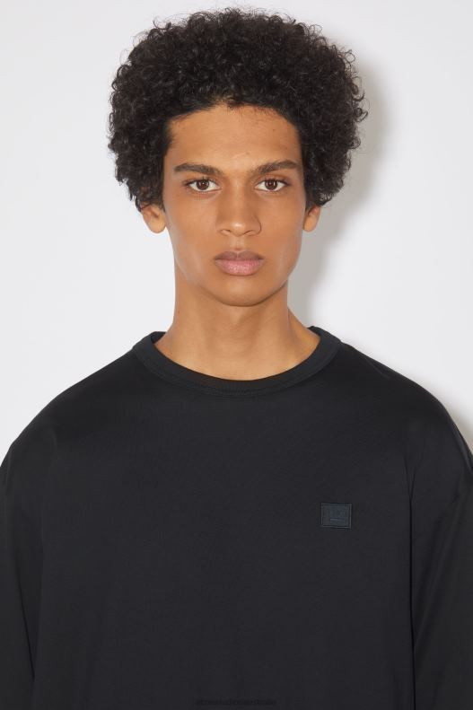 Crew neck t-shirt- Relaxed fit Unisex Black Acne Studios R66LJ1031 Apparel