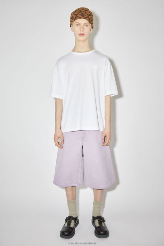 Crew neck t-shirt- Relaxed fit Unisex Optic White Acne Studios R66LJ1029 Apparel