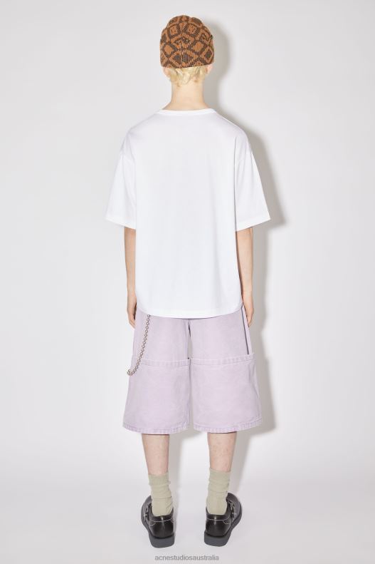 Crew neck t-shirt- Relaxed fit Unisex Optic White Acne Studios R66LJ1029 Apparel