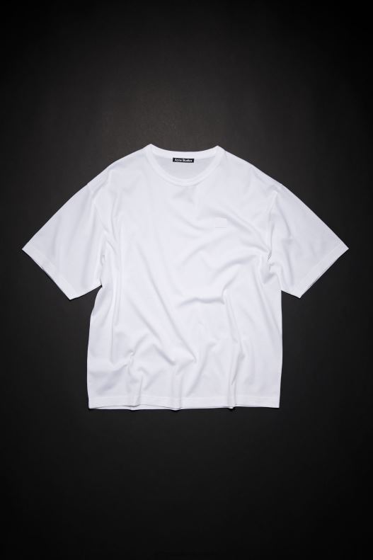 Crew neck t-shirt- Relaxed fit Unisex Optic White Acne Studios R66LJ1029 Apparel