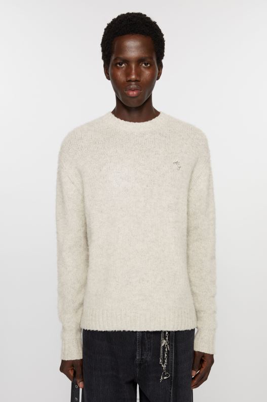 Crew neck wool jumper Light Grey Melange Acne Studios R66LJ1094 Apparel