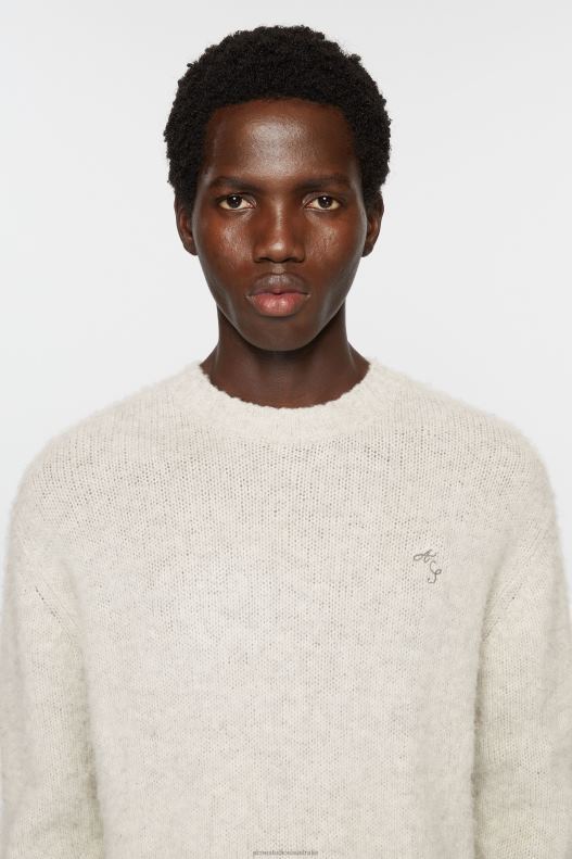 Crew neck wool jumper Light Grey Melange Acne Studios R66LJ1094 Apparel