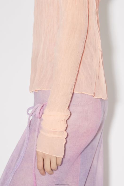 Crinkled high neck top Runway Show Peach Pink Acne Studios R66LJ182 Apparel