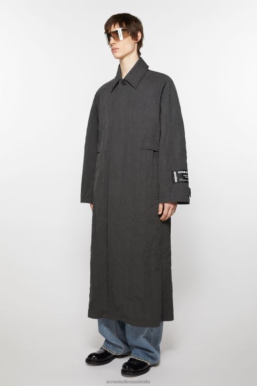 Crinkled trench coat Dark Grey Acne Studios R66LJ891 Apparel